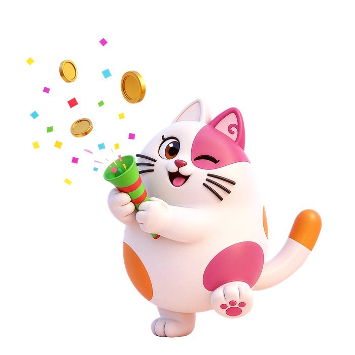GOOD MONEY mascot celebrating